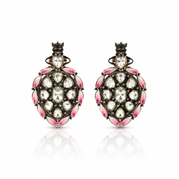 Antique Polki Leaf Stud Earrings