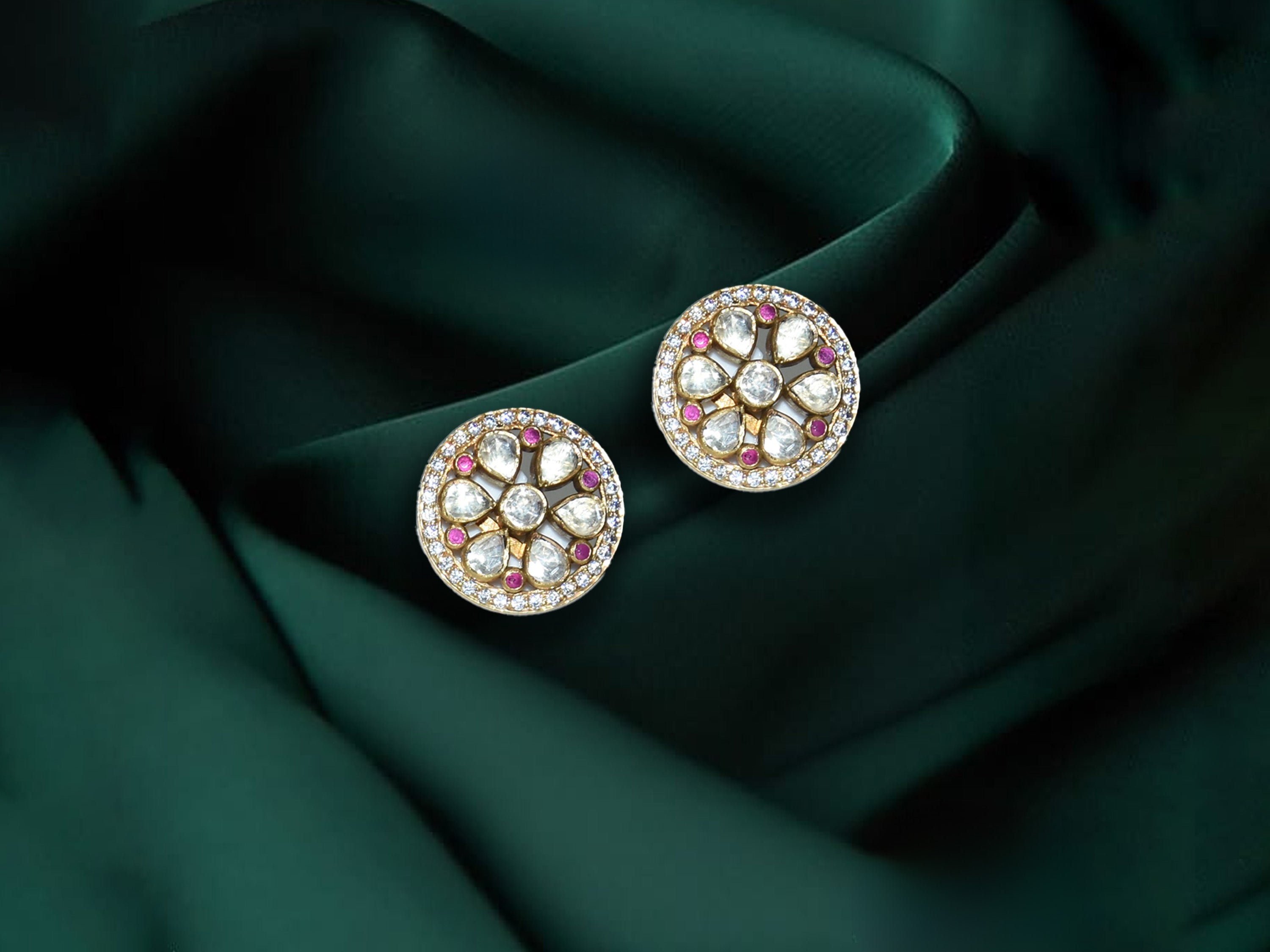 Handcrafted elegant floral Stud Earrings