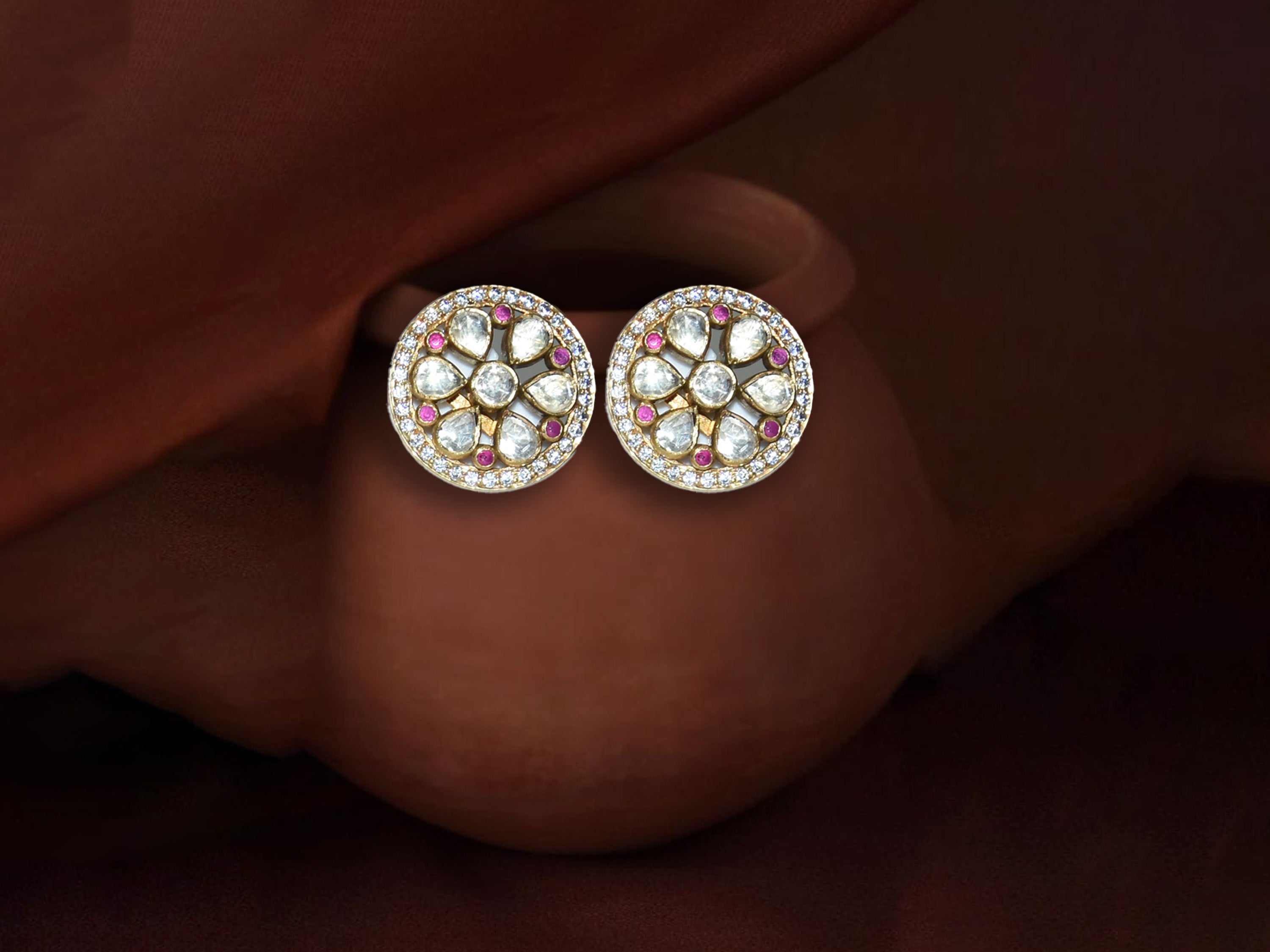 Handcrafted elegant floral Stud Earrings