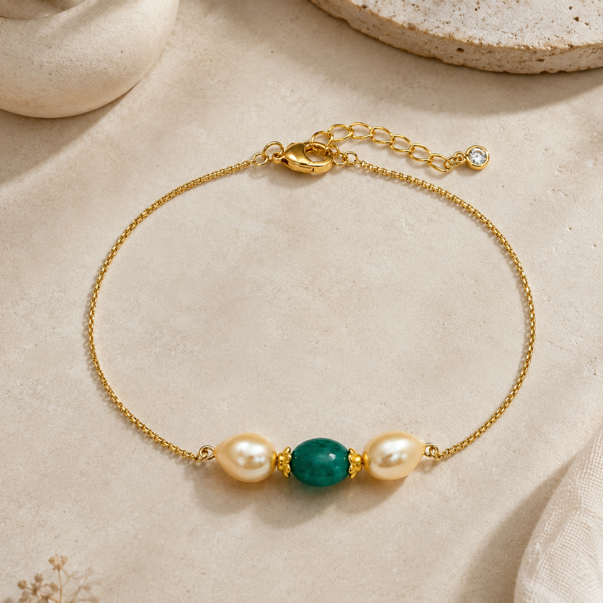 Pearl & Onyx Stone Bracelet
