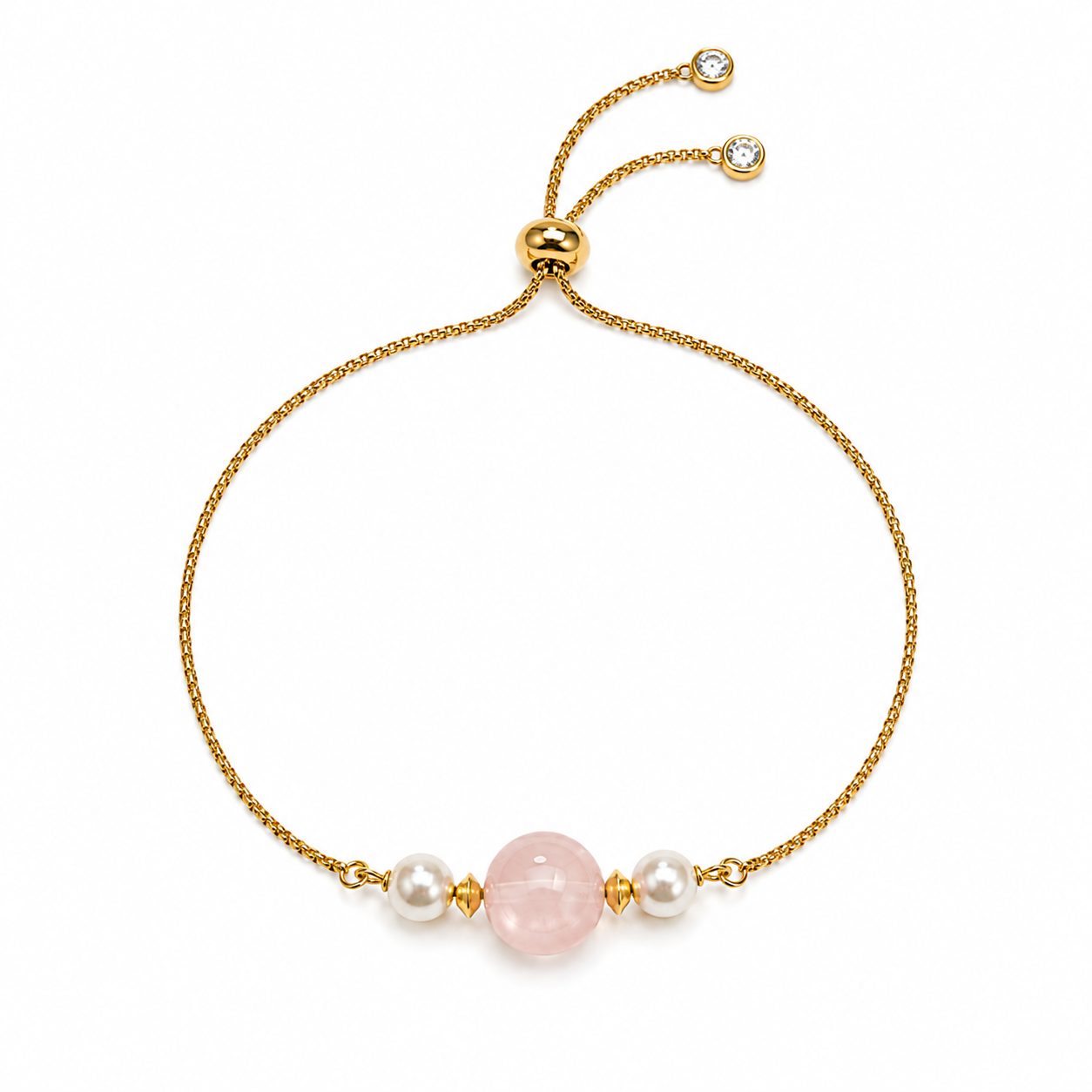 Pink Strawberry & Pearl Bracelet | Italian Metal Jewellery