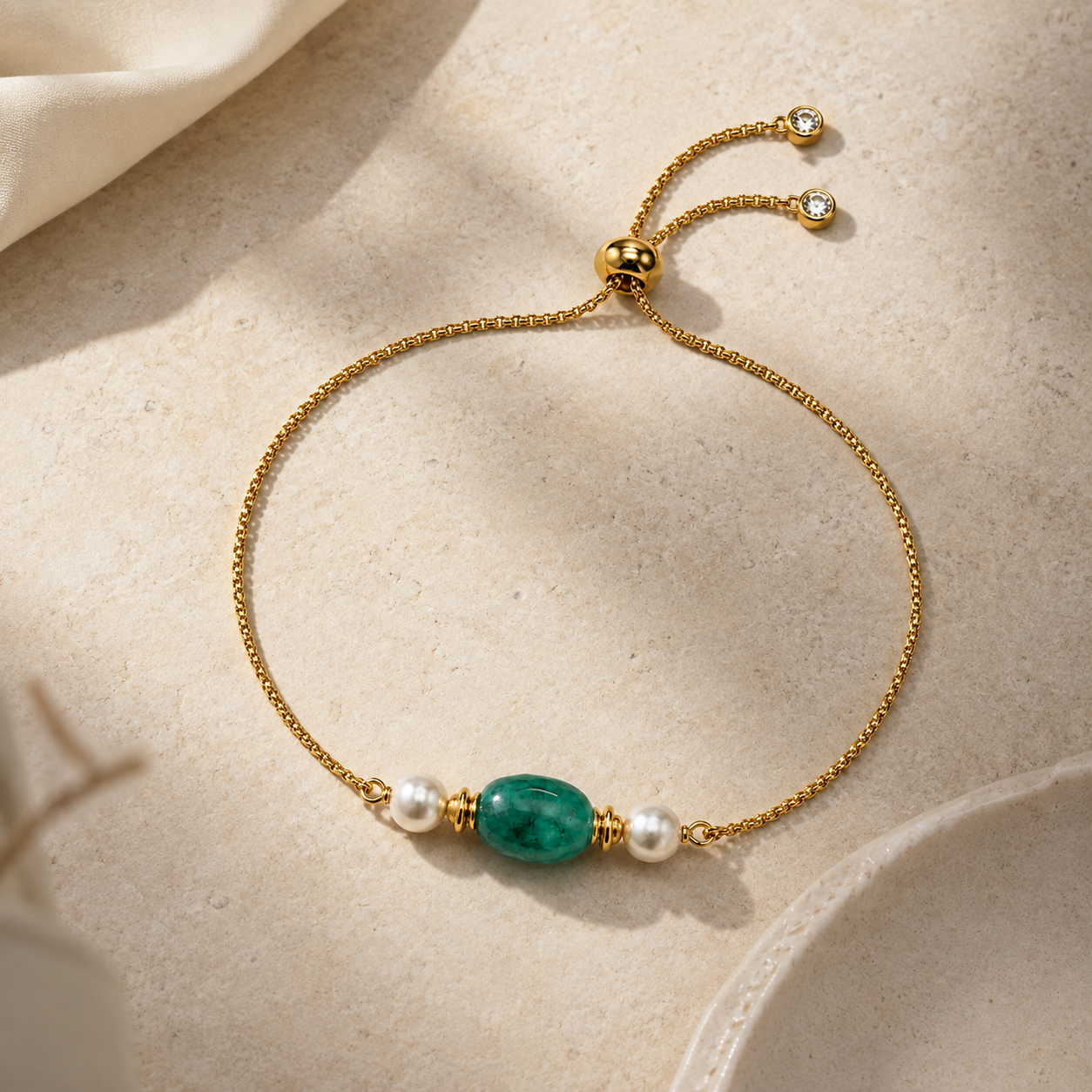 Onyx & Pearl Bracelet | Italian Metal Chain Bracelet