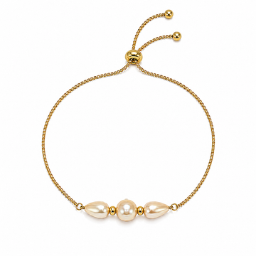 Pearl Trio Adjustable Chain Bracelet