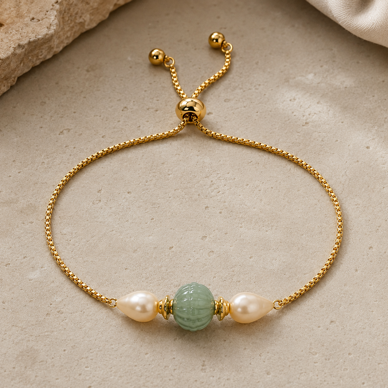 Strawberry Pearl Adjustable Bracelet