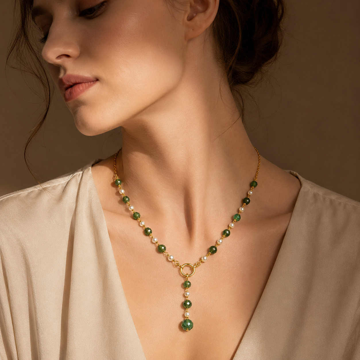 Strawberry Pearl Drop Necklace