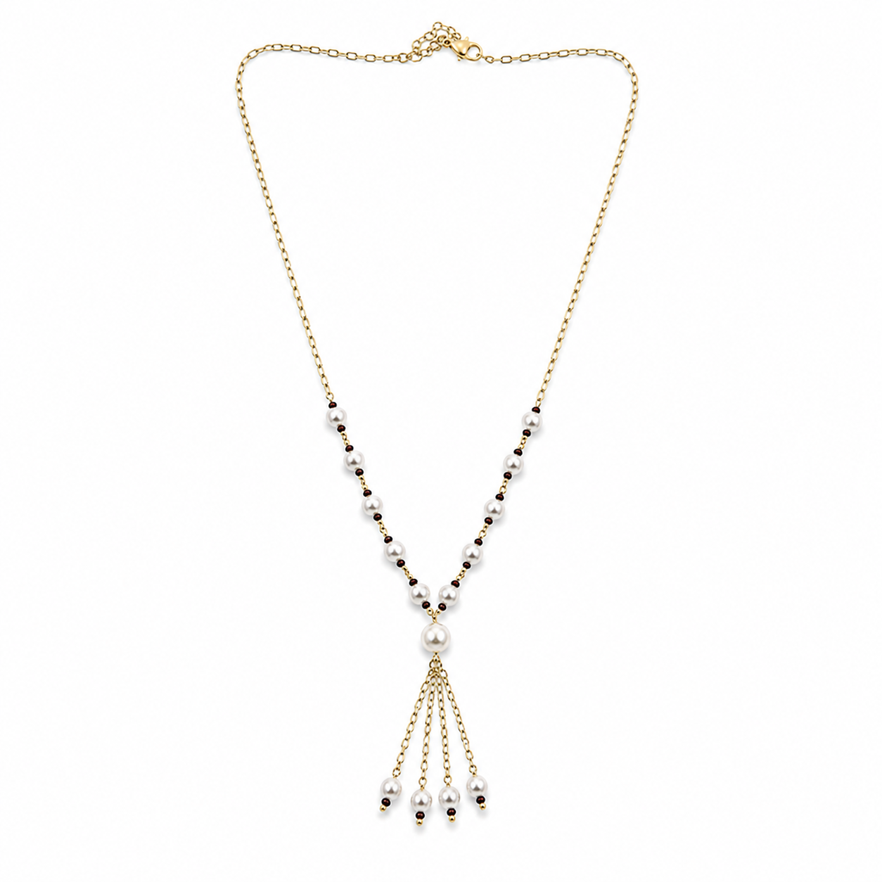 Pearl & Beaded Tassel Necklace