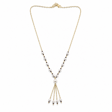 Pearl & Beaded Tassel Necklace