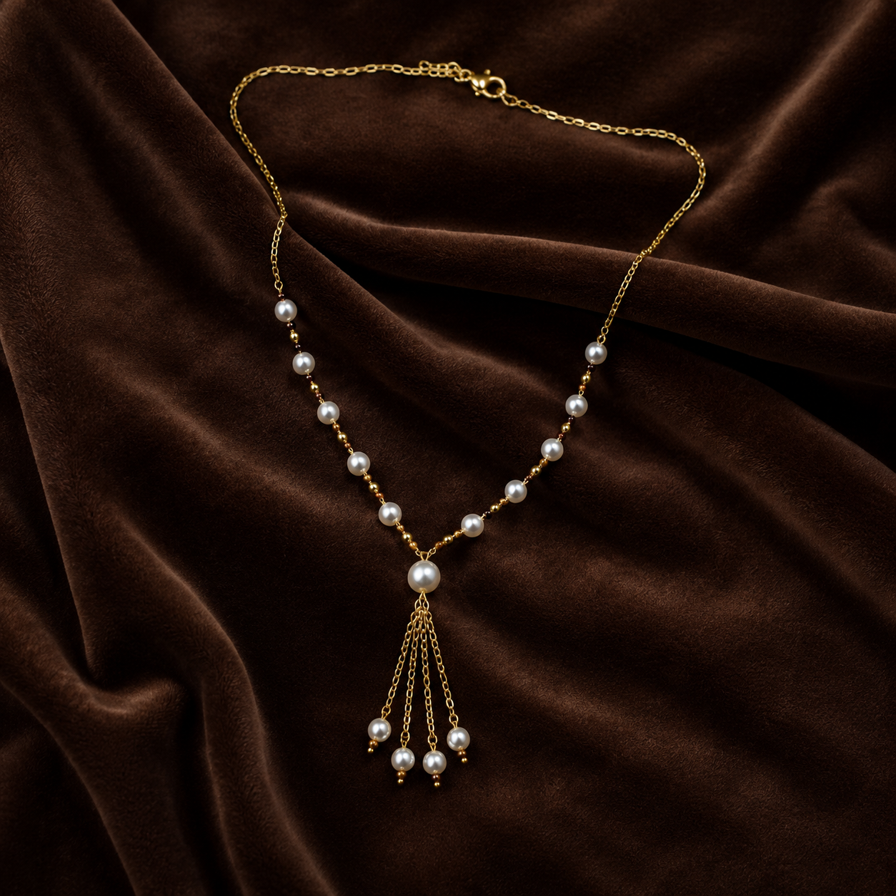 Pearl & Beaded Tassel Necklace