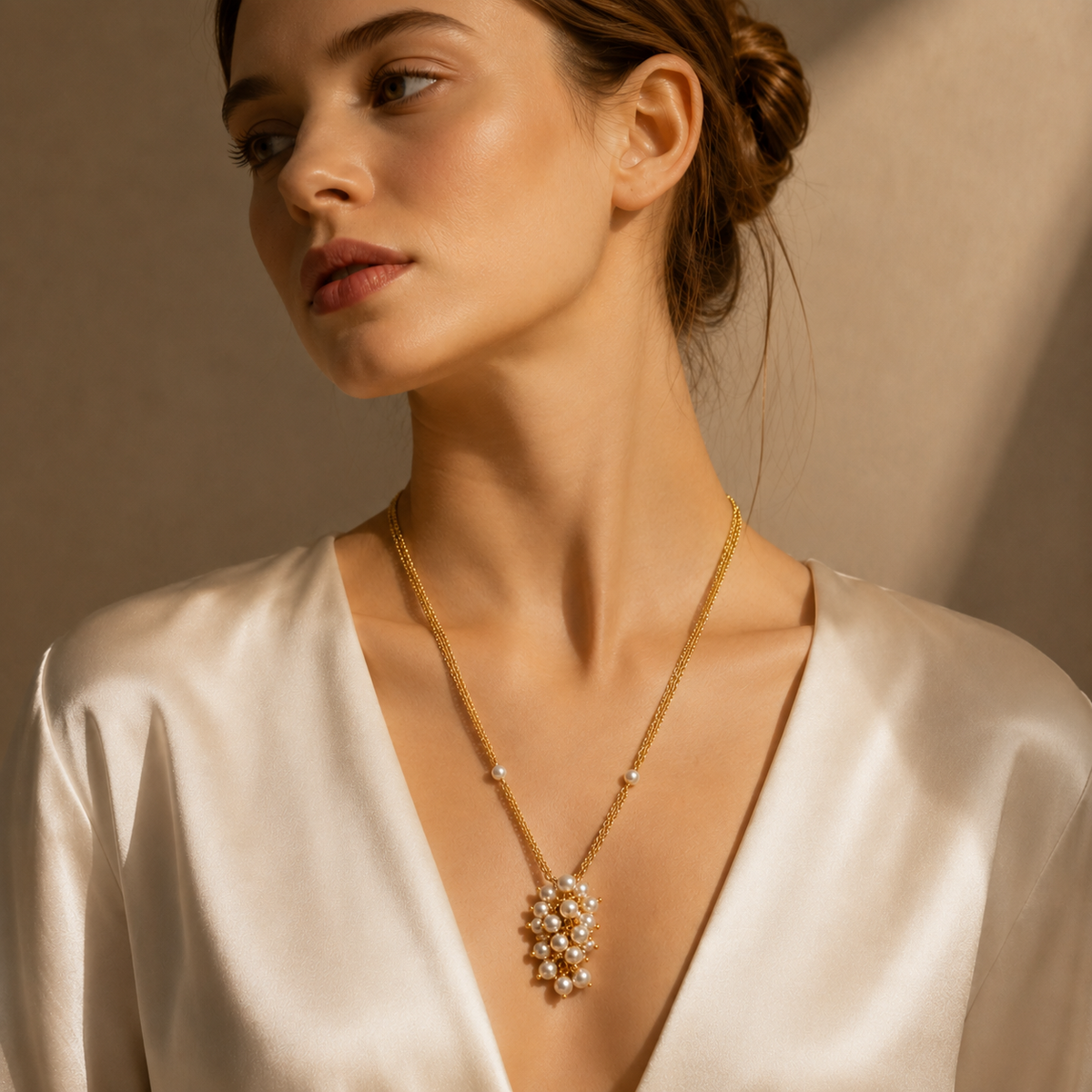 Pearl Cluster Pendant Necklace