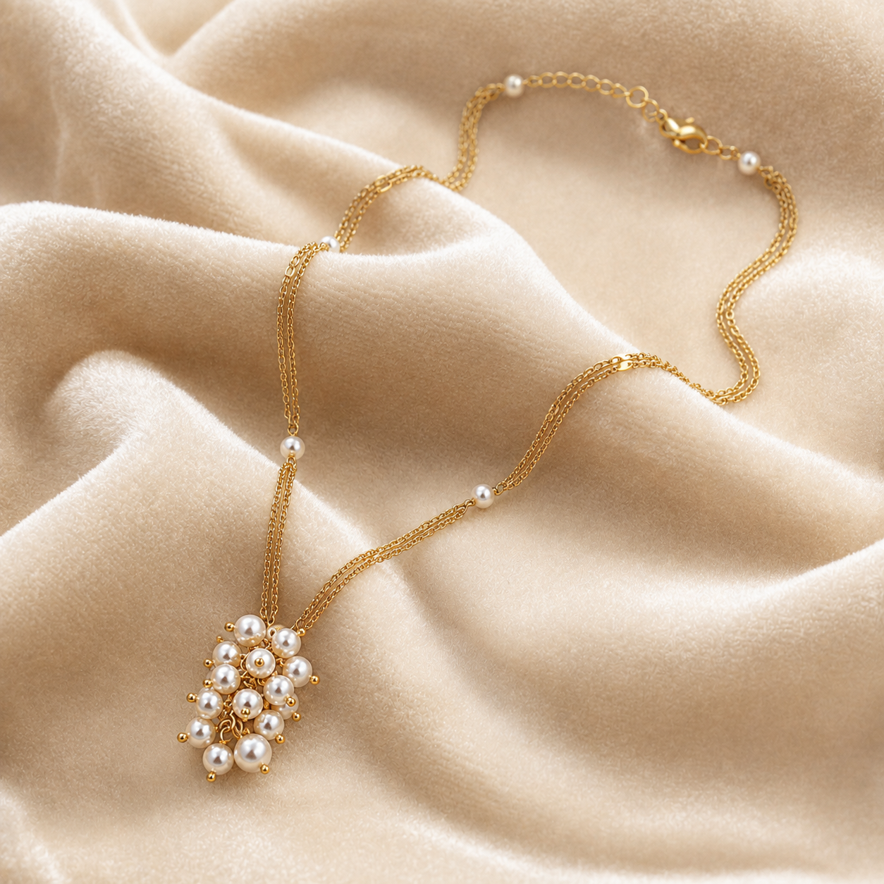 Pearl Cluster Pendant Necklace
