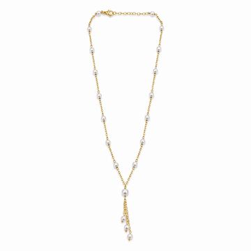 Pearl Drop Tassel Necklace