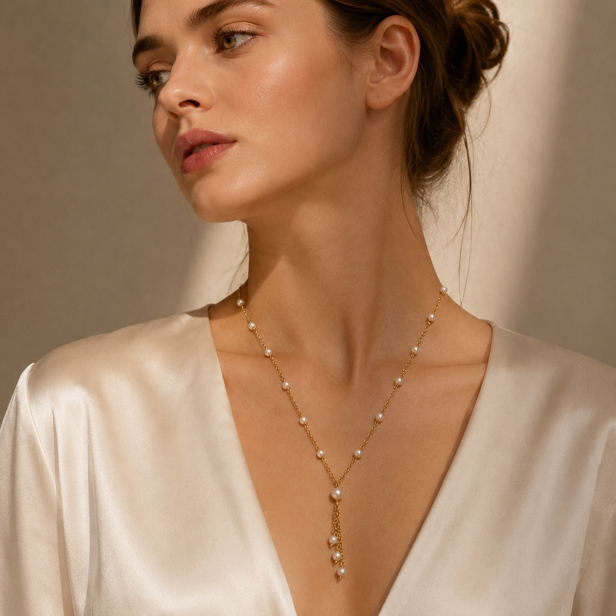 Pearl Drop Tassel Necklace