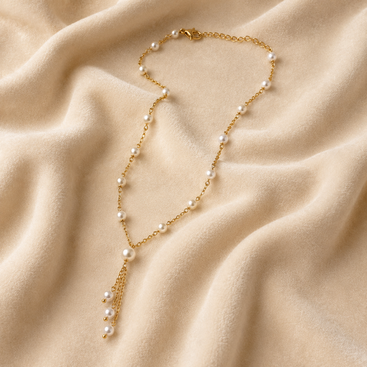 Pearl Drop Tassel Necklace
