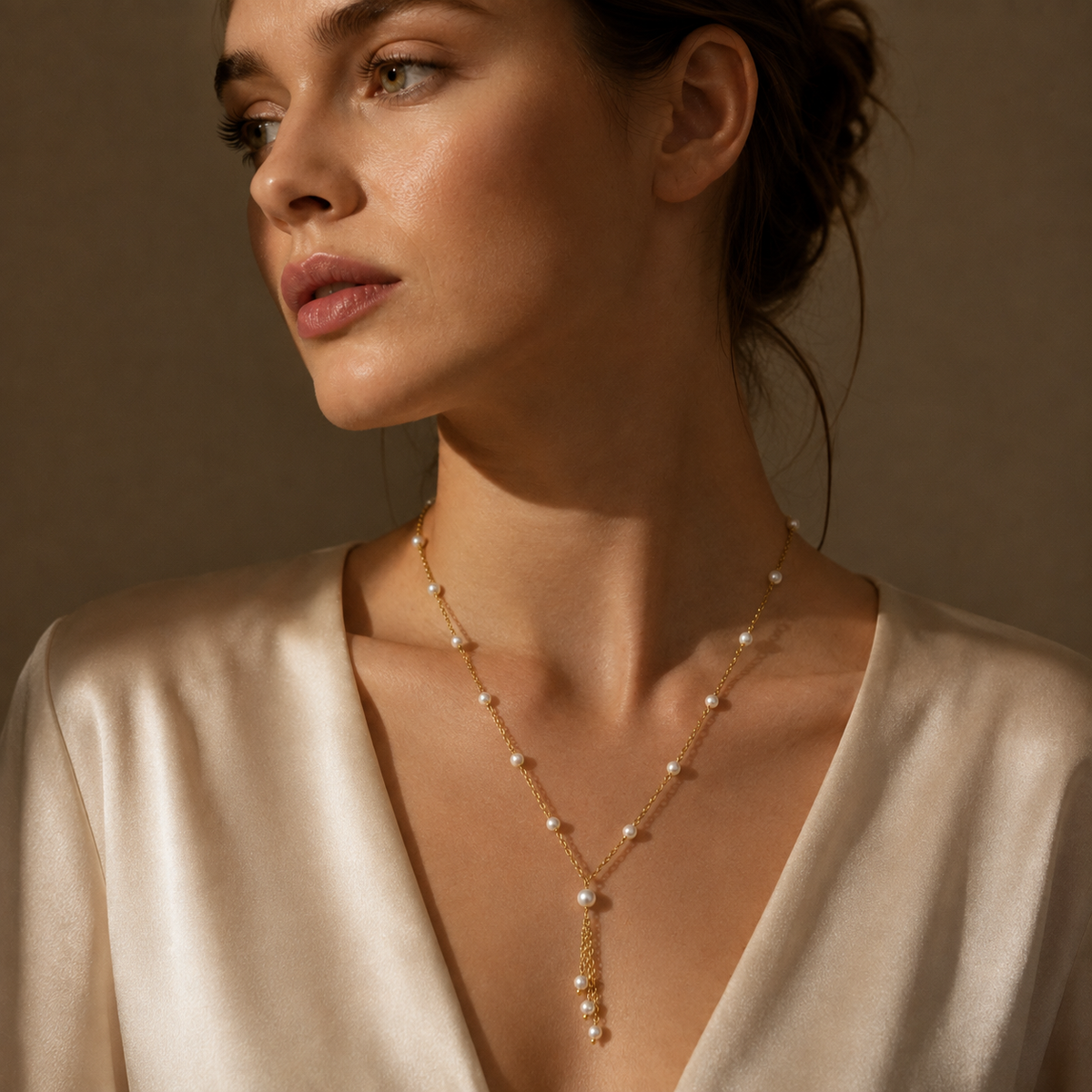 Pearl Drop Tassel Necklace