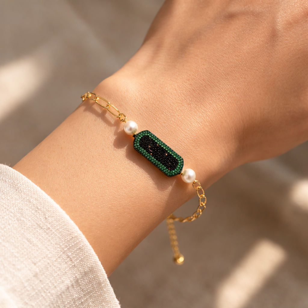 Emerald Noir Statement Bracelet