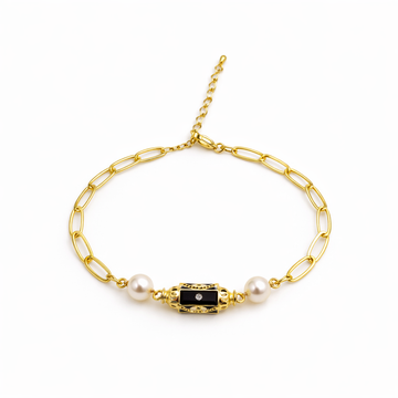 Midnight Pearl Statement Bracelet