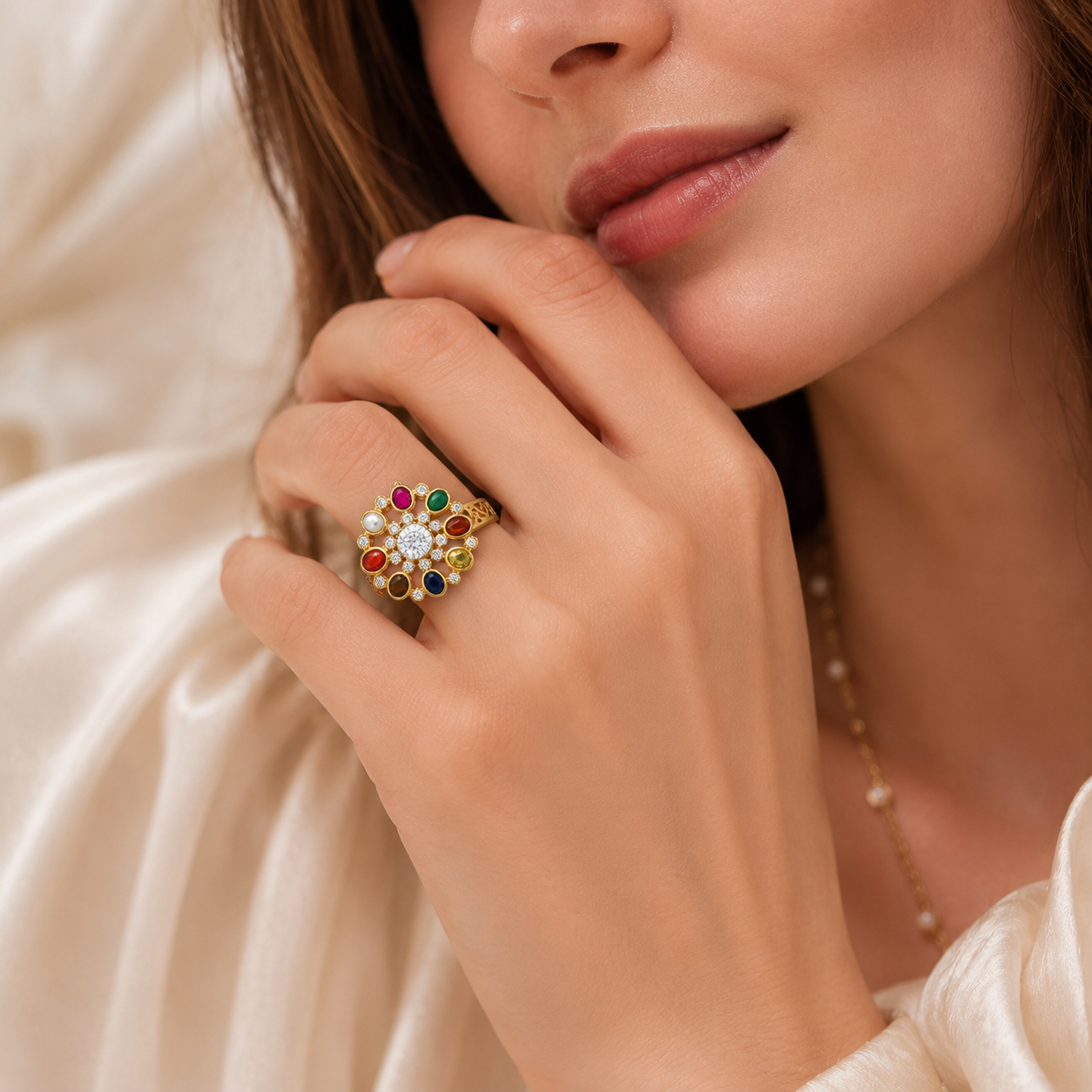 Hira Mandala Ring – Designer Statement Ring