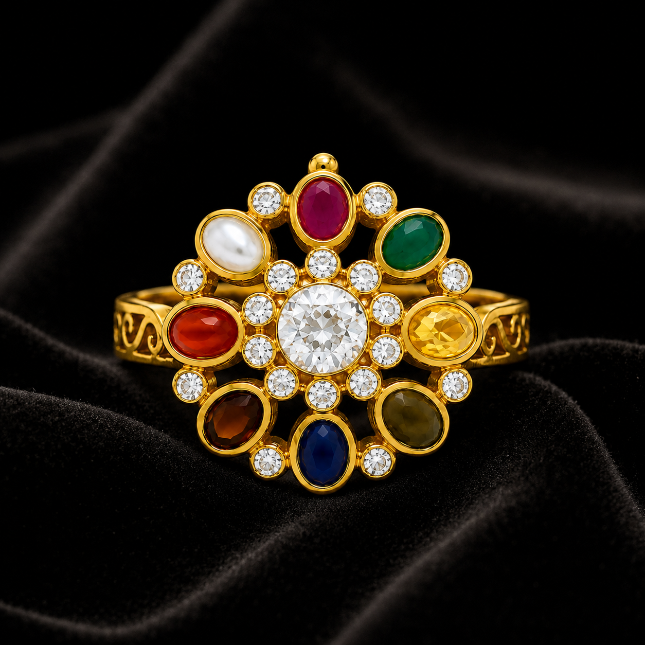 Hira Mandala Ring – Designer Statement Ring