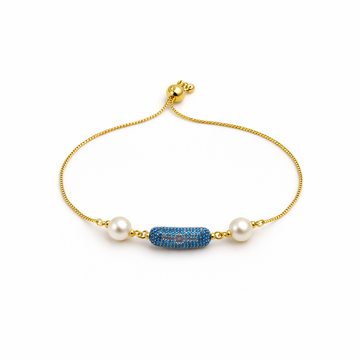Azure Crystal Bar Bracelet