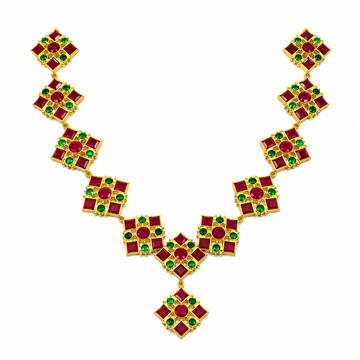 Regal Cross Navratna Necklace – A Royal Symbol of Power & Prestige