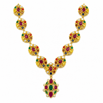 Royal Navratna Heritage Necklace – A Statement of Timeless Grandeur